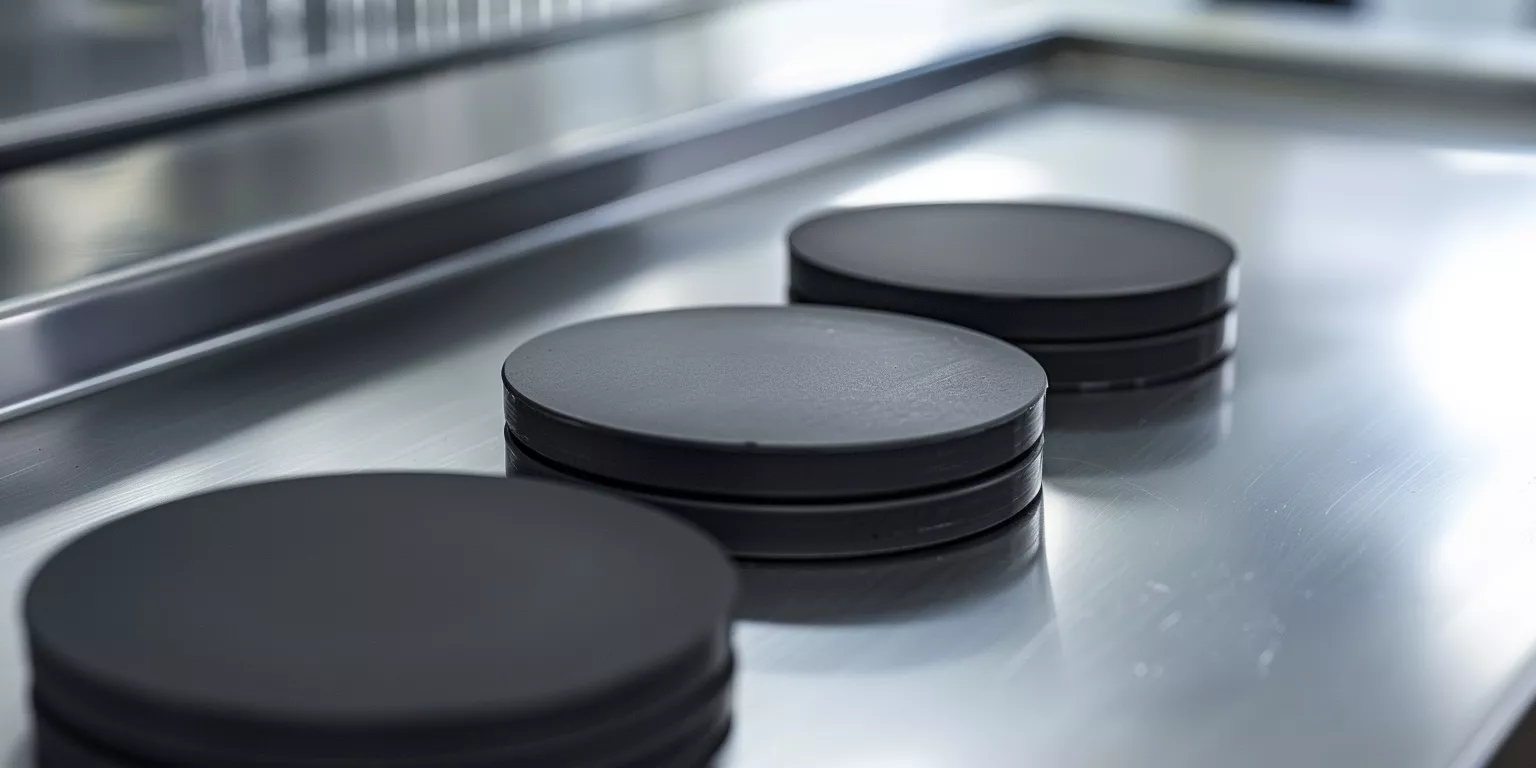 Black alumina ceramic plates showing clean non reflective surfaces