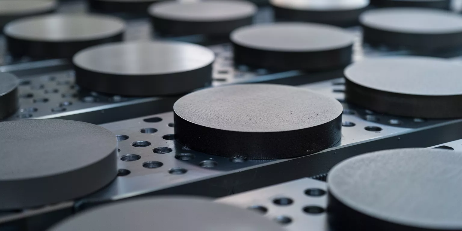 Black alumina ceramic plates undergoing dimensional stability inspection Black alumina ceramic plates undergoing dimensional stability inspection