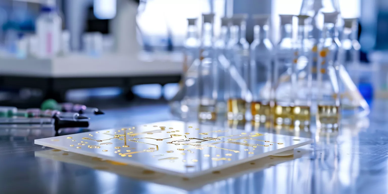 Chemical resistance testing of gold patterned alumina PCB substrate