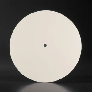 Custom high purity alumina ceramic window with bolt holes and alignment notch for chamber integration