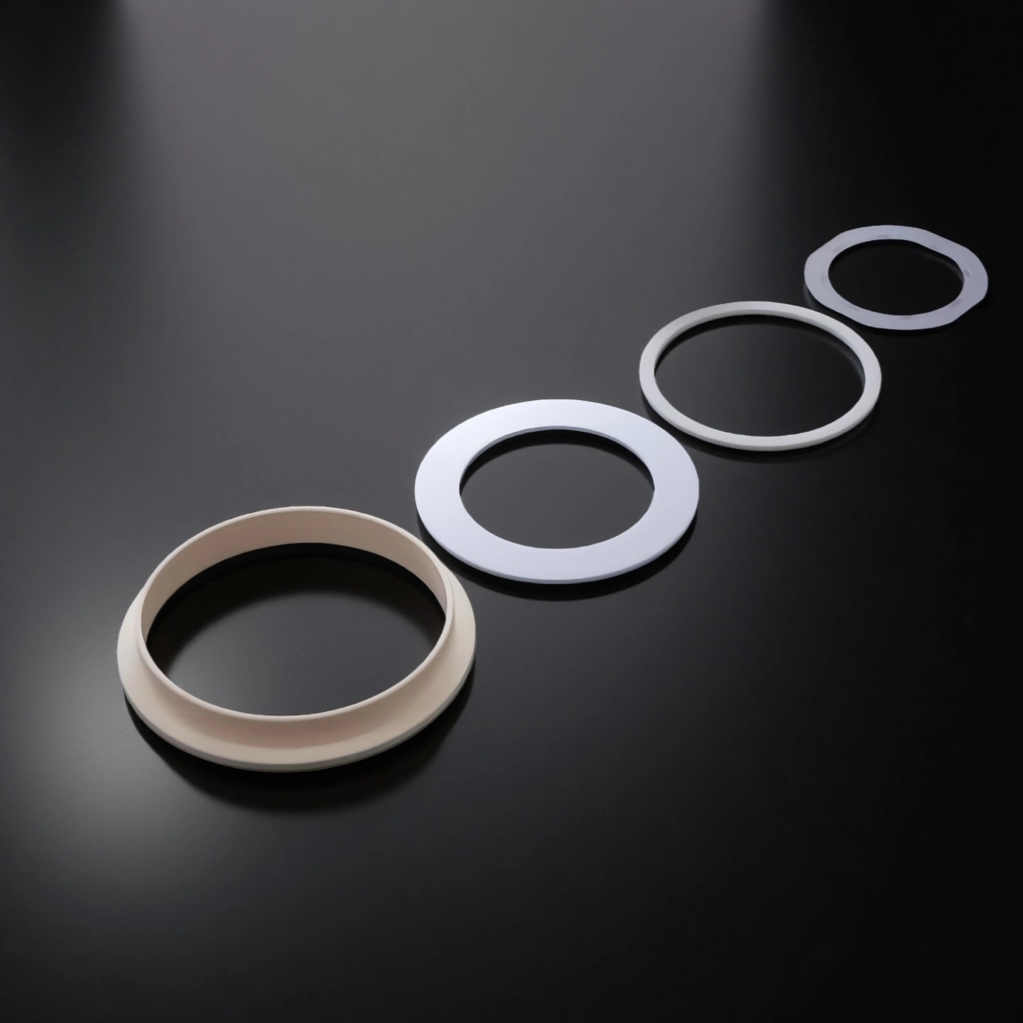 custom ceramic focus ring with step geometry groove and alignment notch for vacuum chamber