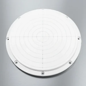 High purity alumina vacuum chuck showing separate vacuum zones and port locations