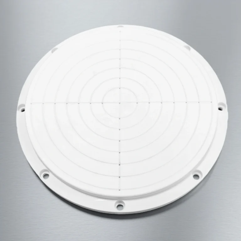 High purity alumina vacuum chuck showing separate vacuum zones and port locations