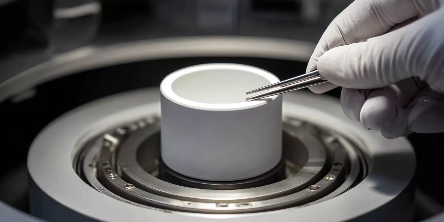 DSC alumina pan representing disciplined user-side DSC execution