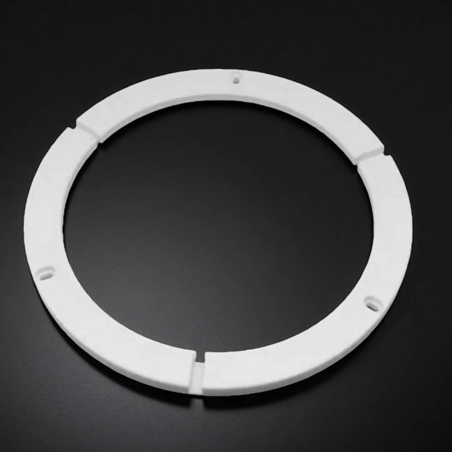 High Purity Alumina Edge Ring showing OD/ID and contact-face geometry for plasma chamber installation
