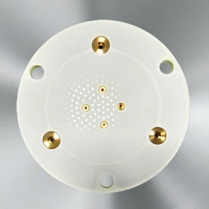 front view of high purity alumina electrostatic chuck with ground clamping surface