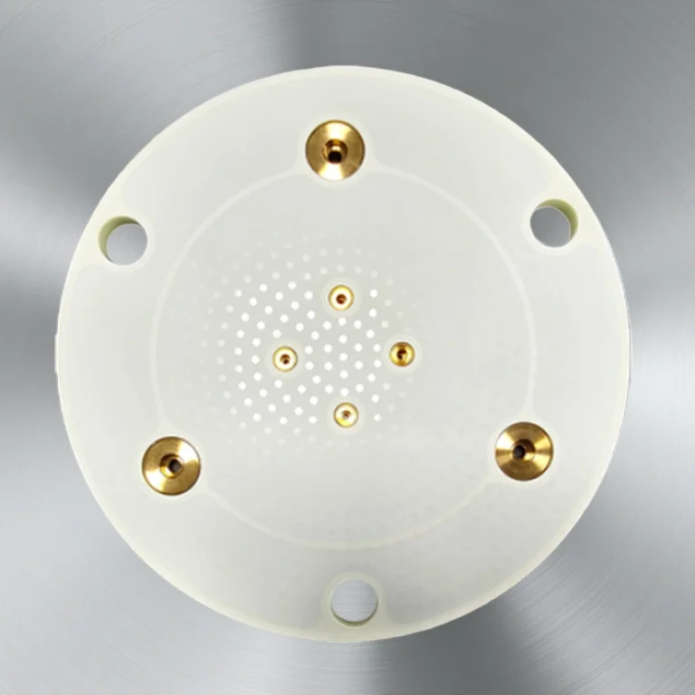 front view of high purity alumina electrostatic chuck with ground clamping surface