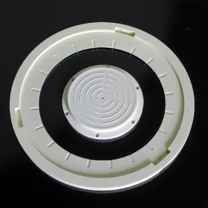 High Purity Alumina Guard Ring top view showing precision OD/ID for vacuum chamber protection