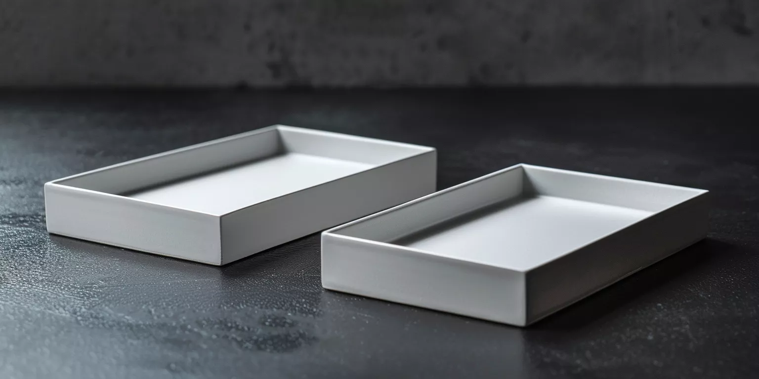 Rectangular alumina tray showing dense ceramic microstructure in lab setting Rectangular alumina tray showing dense ceramic microstructure in lab setting