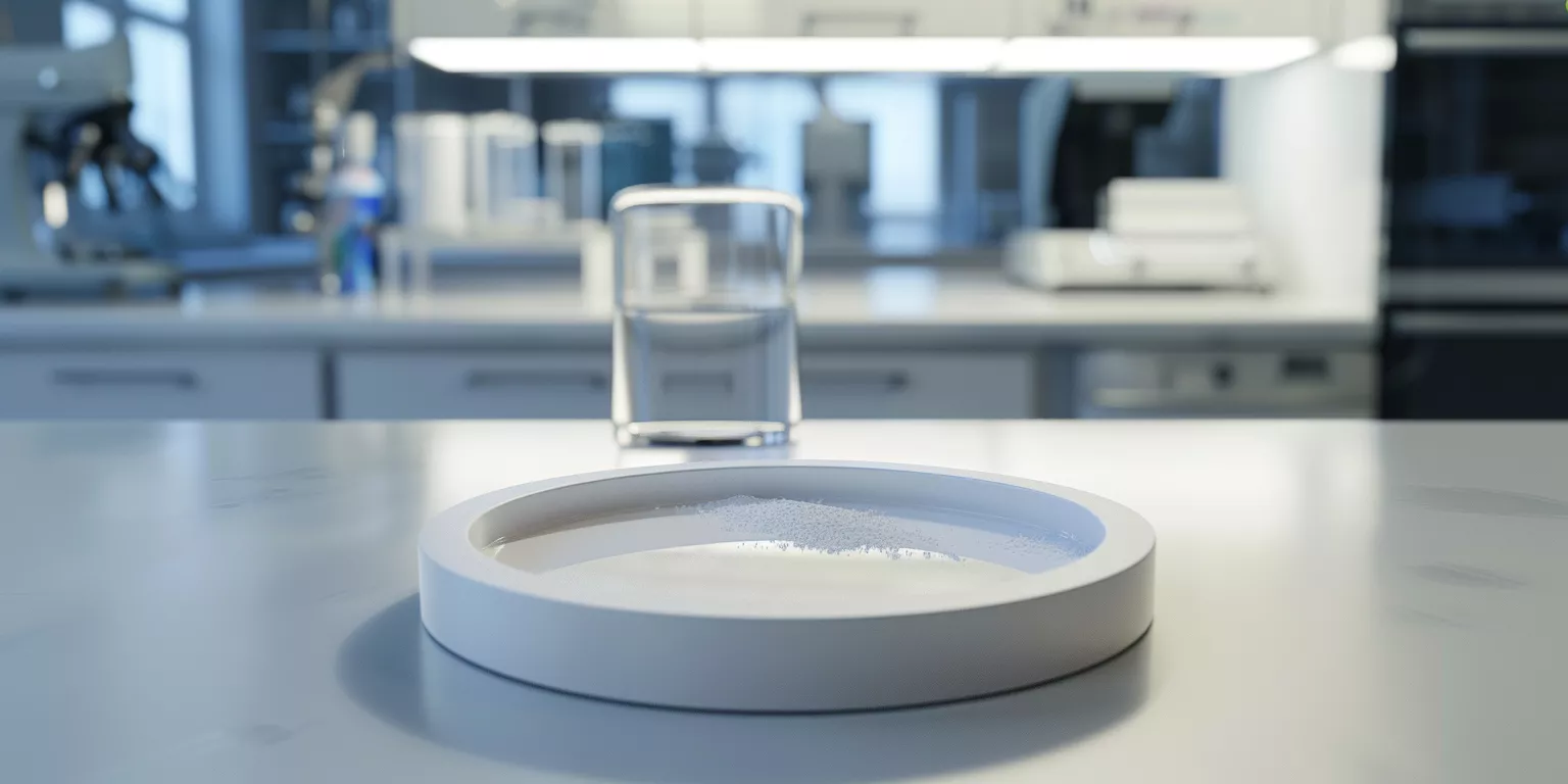 Round alumina tray supporting advanced ceramic components Round alumina tray supporting advanced ceramic components