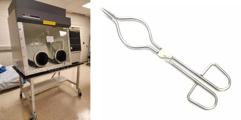 Safe handling of white TGA alumina crucible during chemical cleaning process