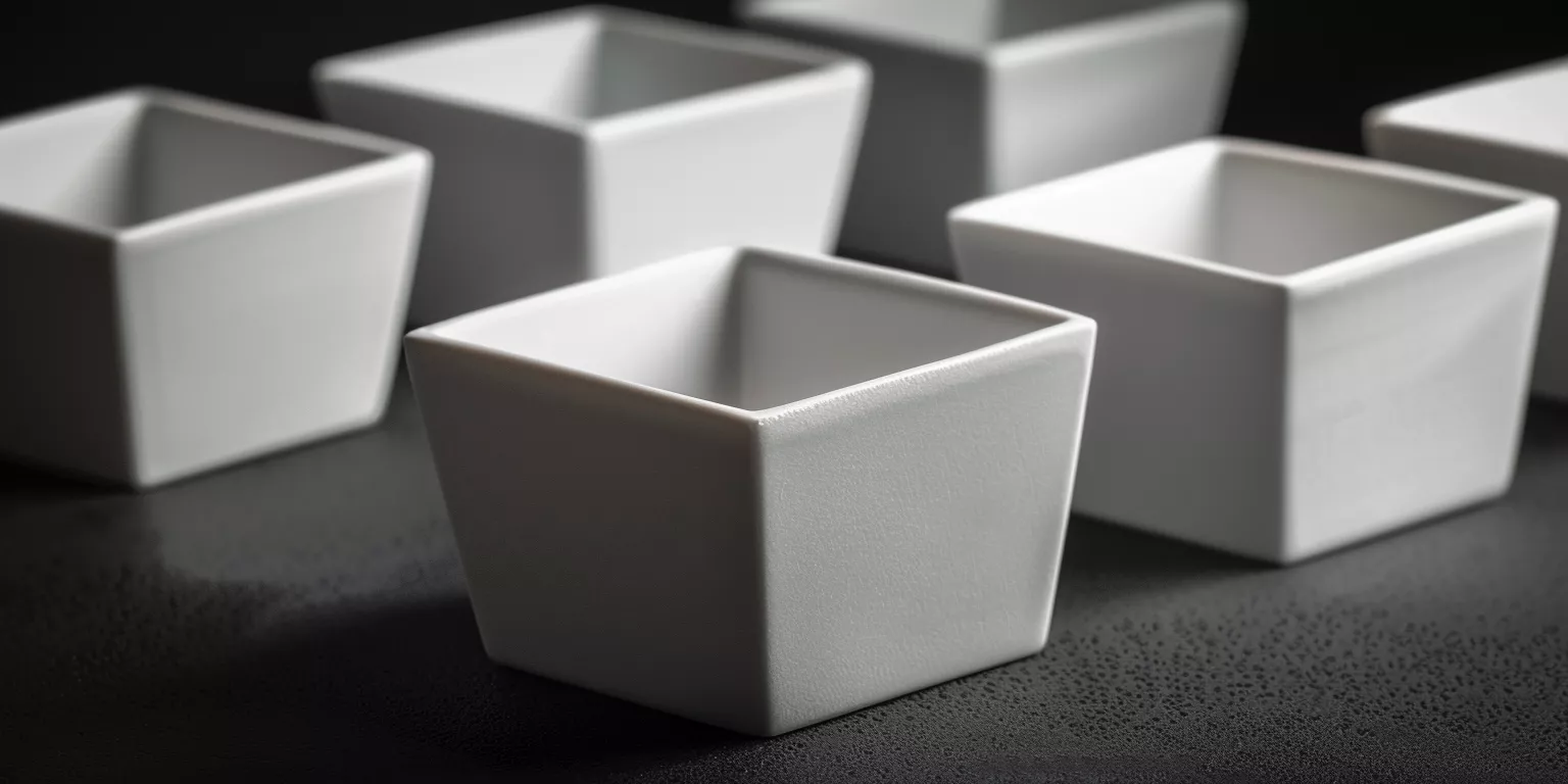 Square Alumina Crucible with Straight Wall Geometry Flat Base Design
