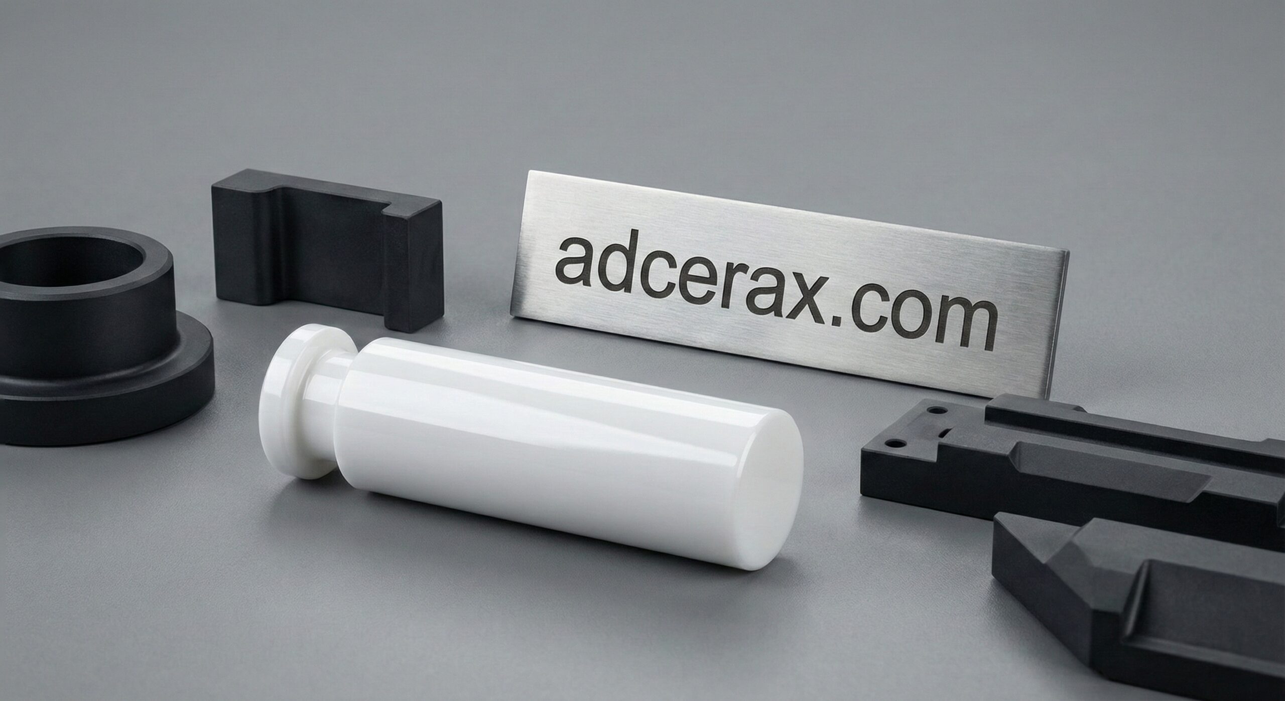 Adcerax.com custom zirconia ceramic plungers and industrial components studio shot