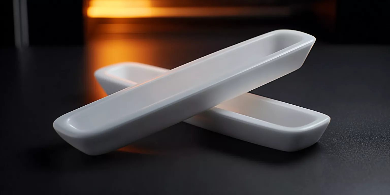 alumina ceramic boat geometry on analytical balance for LOI alumina ceramic boat geometry on analytical balance for LOI