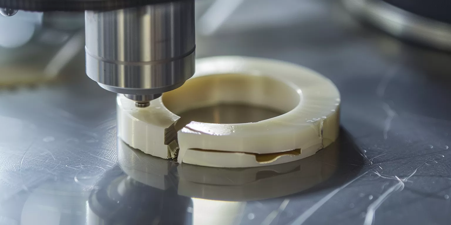 alumina ceramic semiconductor component showing microcrack and surface wear