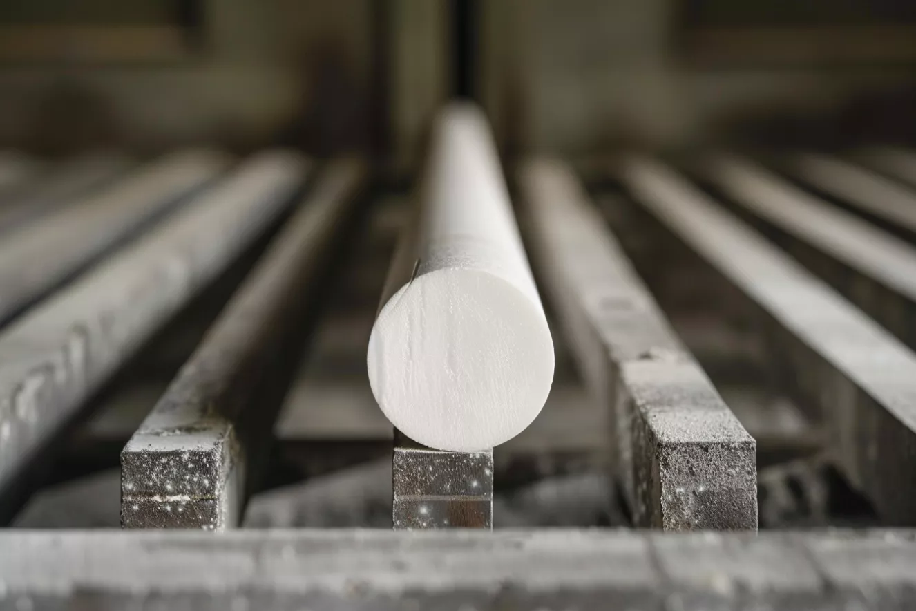 custom alumina rod engineering inspection and measurement setup