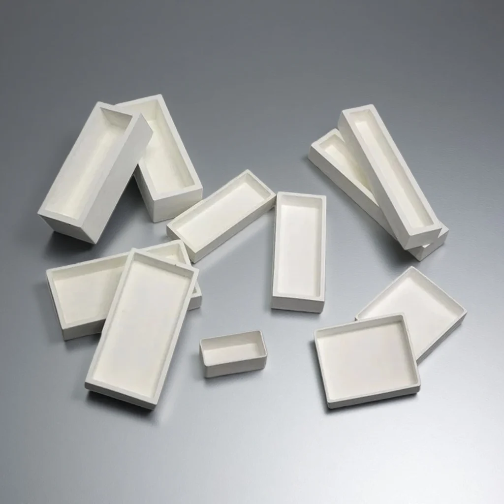 Rectangular yttrium oxide ceramic (Y₂O₃) crucible trays for high-temperature melting and coating processes