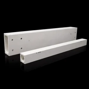 Alumina ceramic air bearing guide rail with ground running surface and protected edges