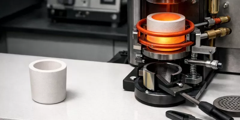 Zirconia crucible supporting clean precious metal casting