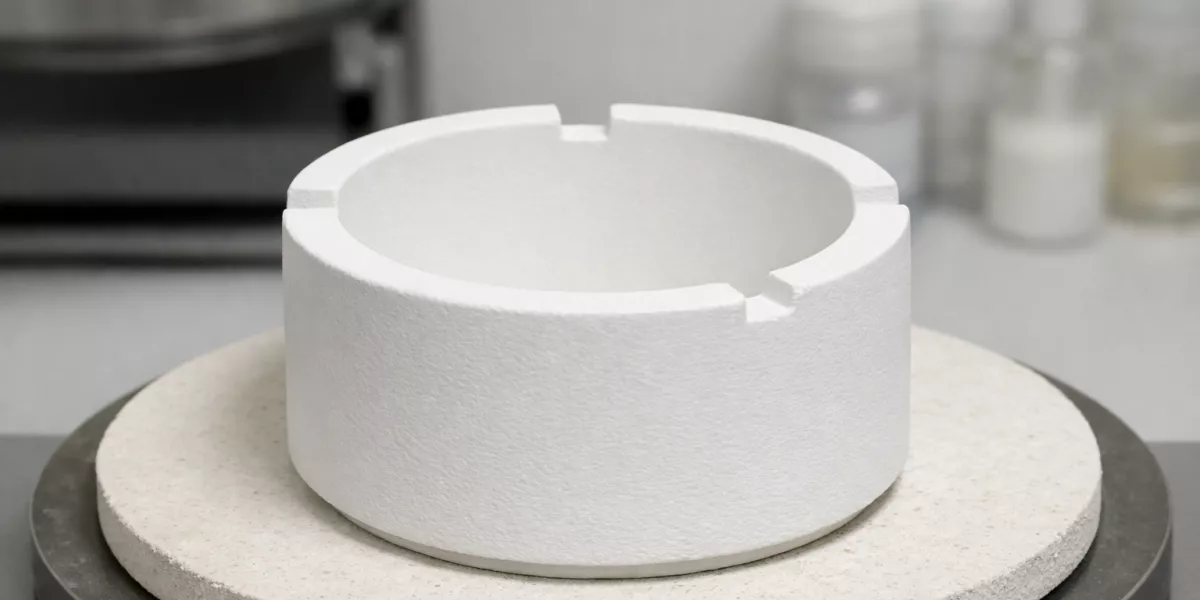 empty zirconia sintering crucible preparation stage