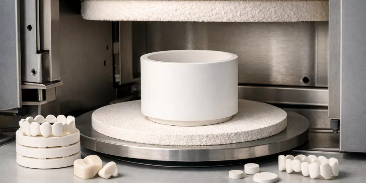 zirconia crucible dimensional fit in dental furnace