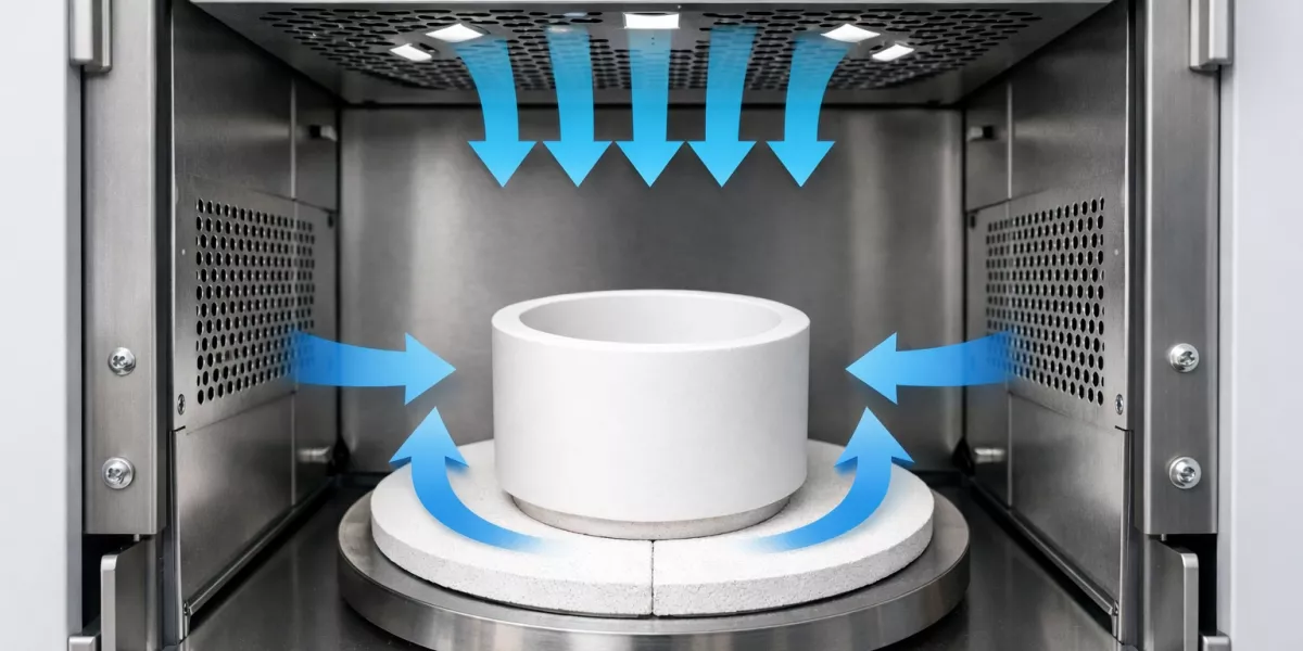 zirconia sintering crucible airflow inside furnace