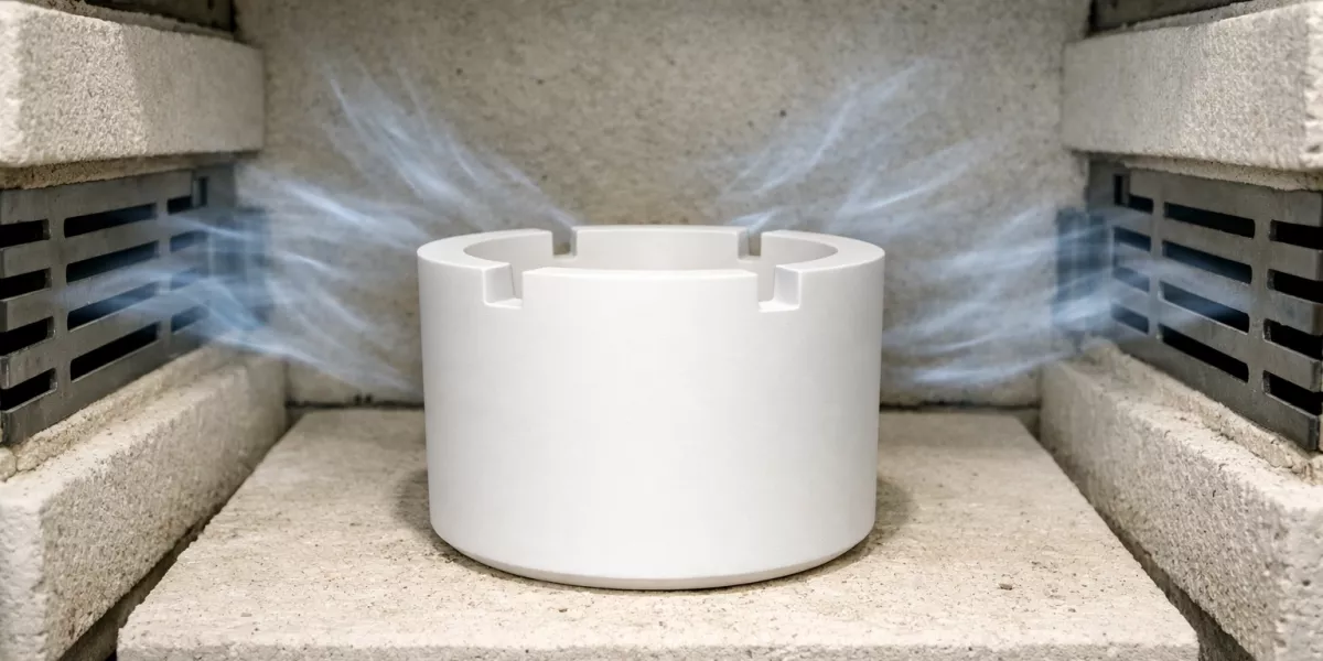 zirconia sintering crucible airflow path around rim notches