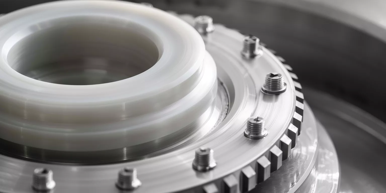Alumina ceramic disc and stepped ring components demonstrating geometry-controlled wear stability inside a rotating grinding system