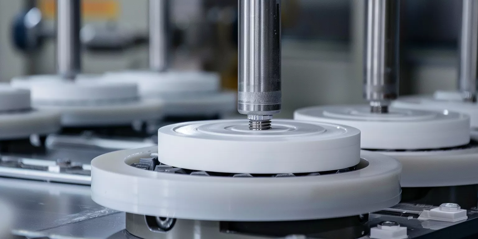 Alumina ceramic disc components evaluated after trial operation in a dynamic wear test system