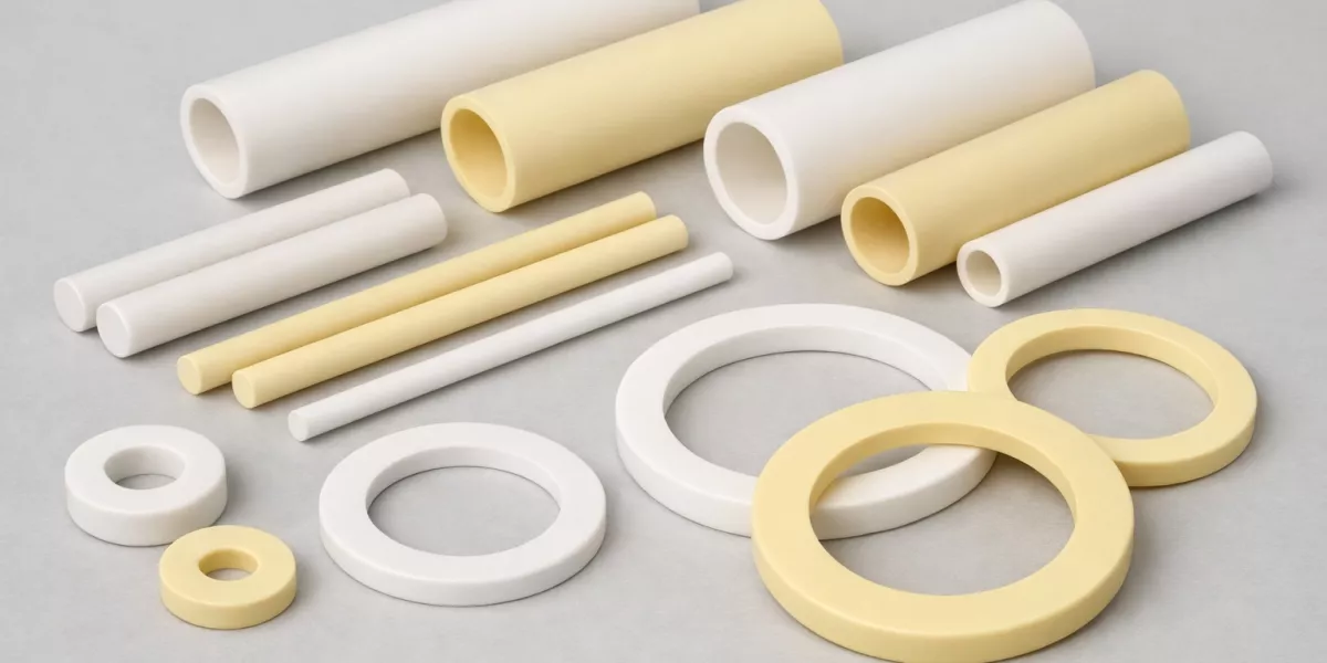 Assorted zirconia ceramic parts highlighting density variation across stabilizers Assorted zirconia ceramic parts highlighting density variation across stabilizers