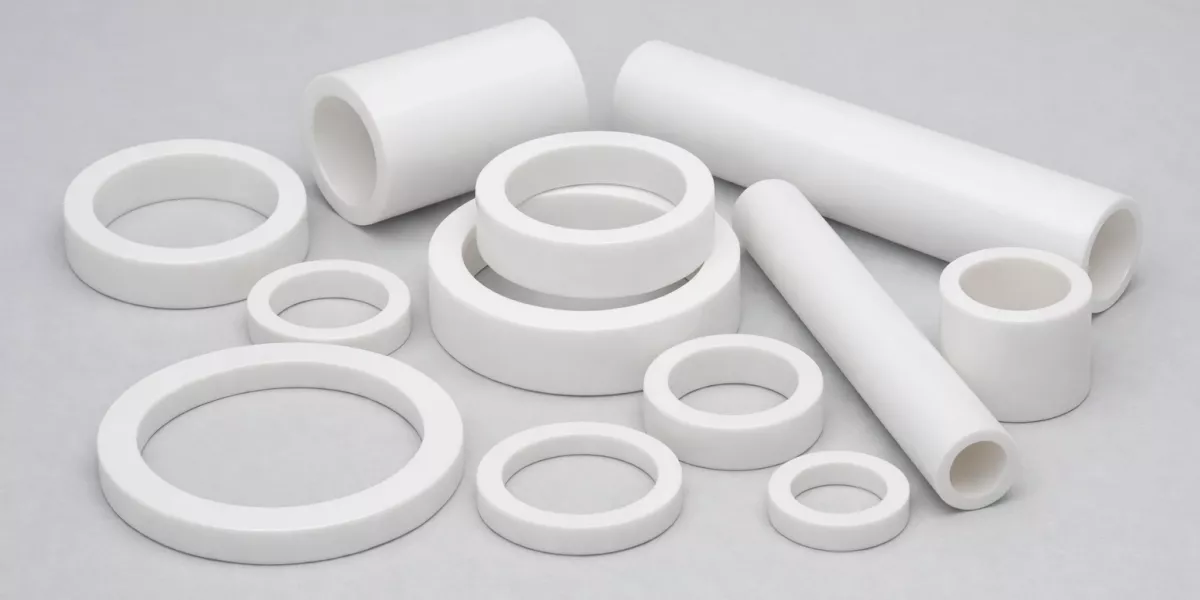 Machined zirconia ceramic tubes and rings reflecting real surface condition effects Machined zirconia ceramic tubes and rings reflecting real surface condition effects