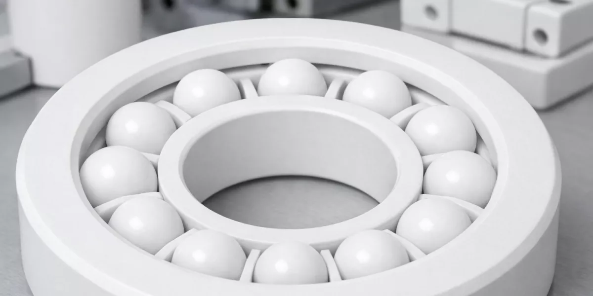 White zirconia ceramic balls used in mechanical load-bearing assembly