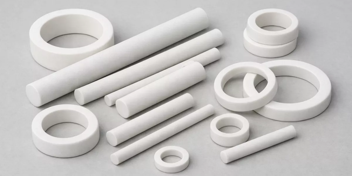 Zirconia ceramic rods and rings with realistic surface finish