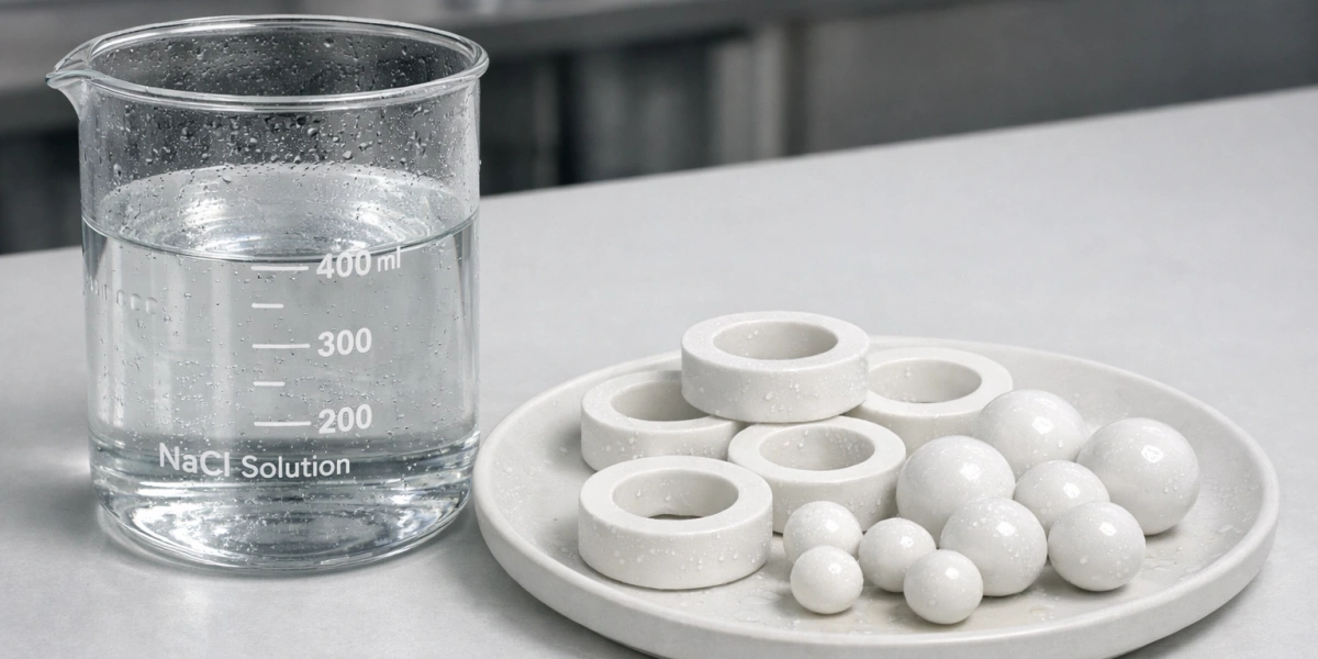 zirconia ceramic rings and balls in neutral saline environment
