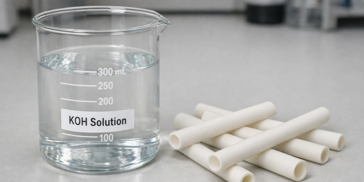zirconia ceramic tubes near caustic alkaline solution