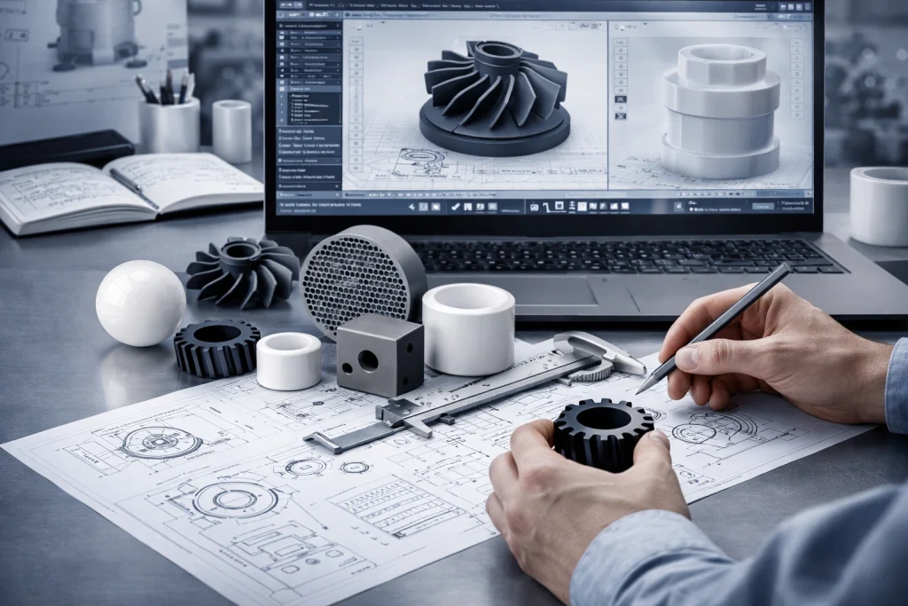 Designing nano ceramic components at workstation