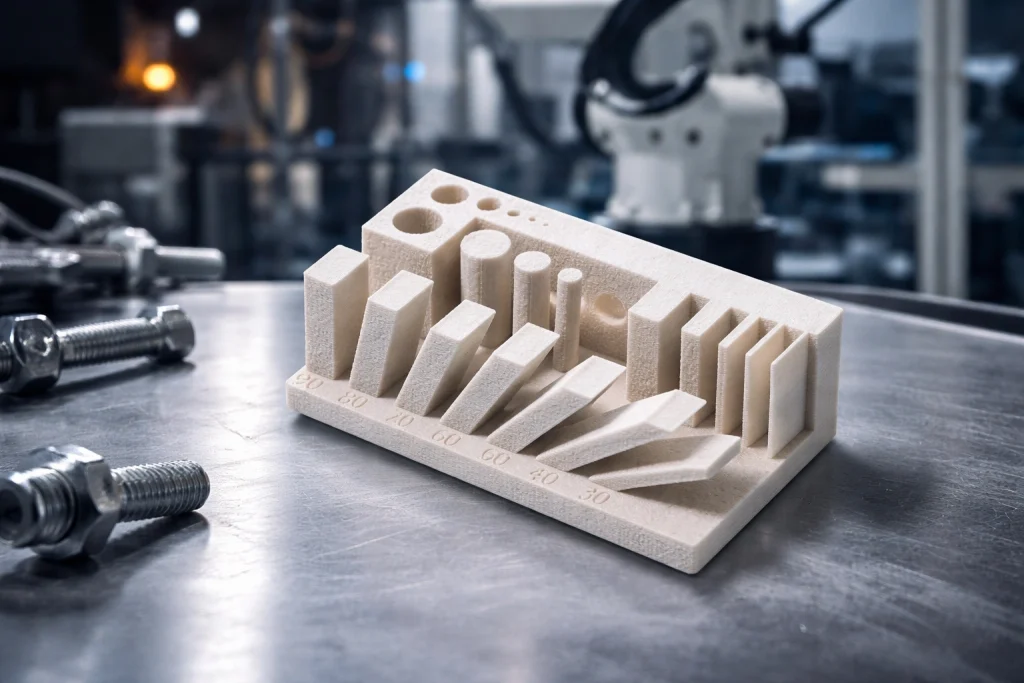 Industrial 3D-printed ceramic test part