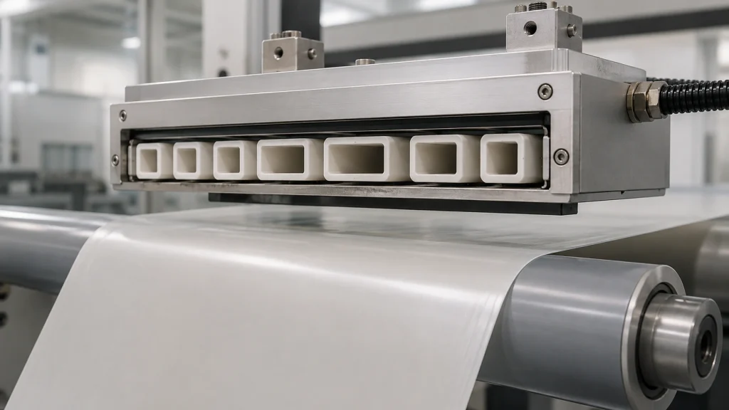 Square alumina ceramic tube installed as insulating ceramic electrode tube in corona treatment equipment