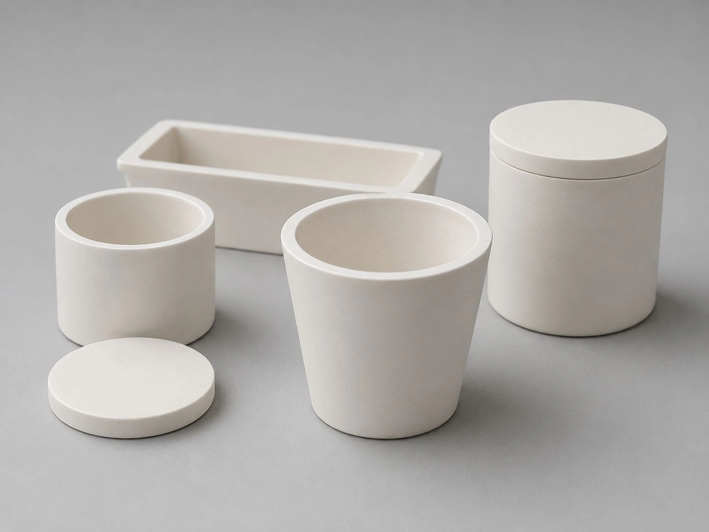 high-purity alumina crucibles with lids for rare earth oxide calcination laboratory use