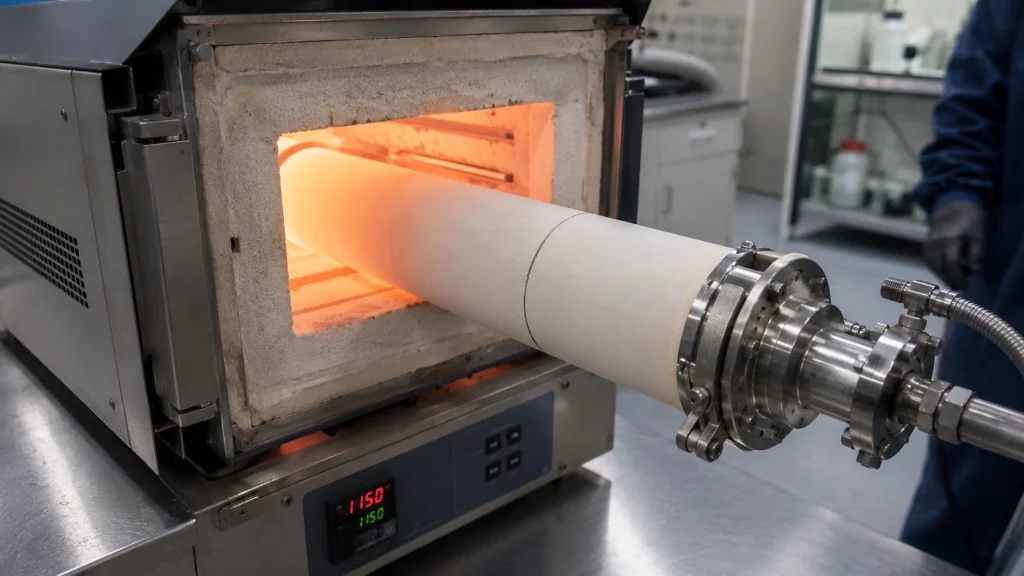 alumina tube failure crack in tube furnace thermal shock ring fracture diagnostic inspection