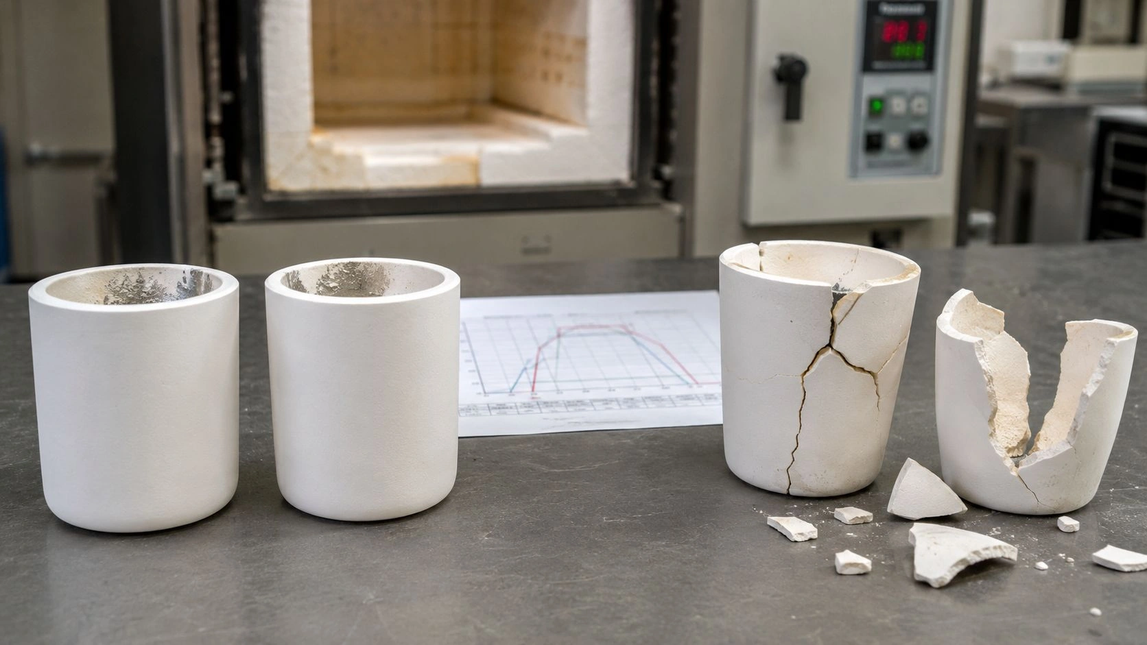 BN boron nitride crucible thermal shock alumina crucible cracking rapid thermal cycling failure analysis selection engineering