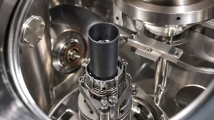 PBN pyrolytic boron nitride crucible in MBE effusion cell ultra-high vacuum semiconductor growth source hardware