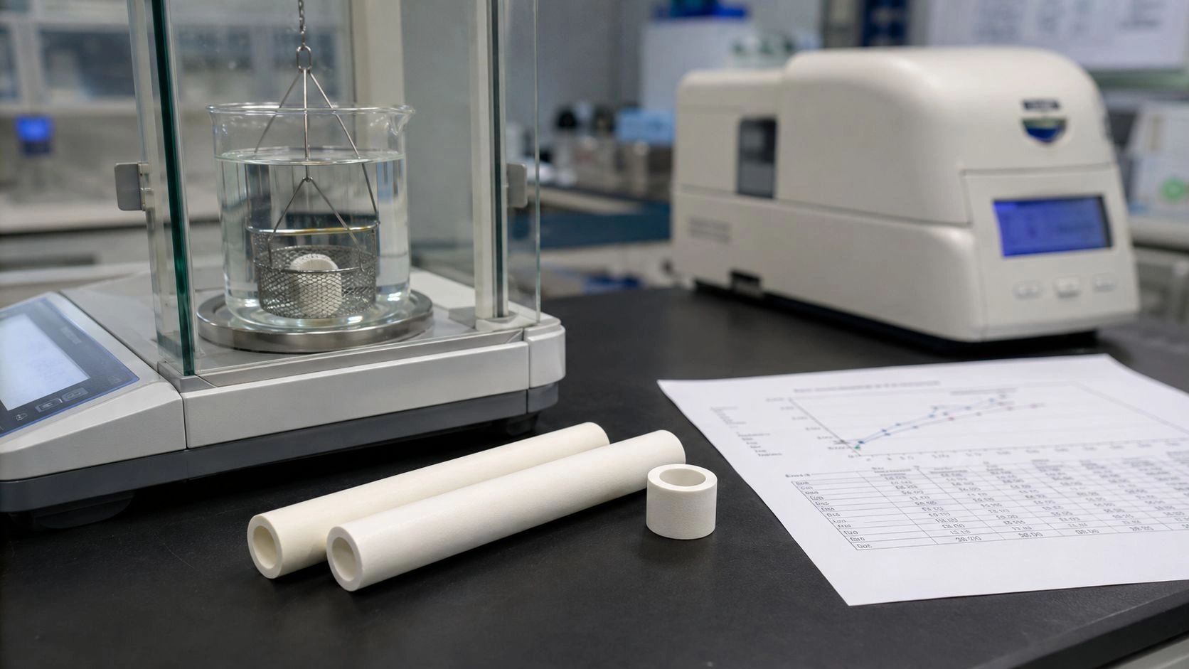 99.7% alumina tube residual porosity measurement QA inspection bulk density helium pycnometry micro-CT laboratory