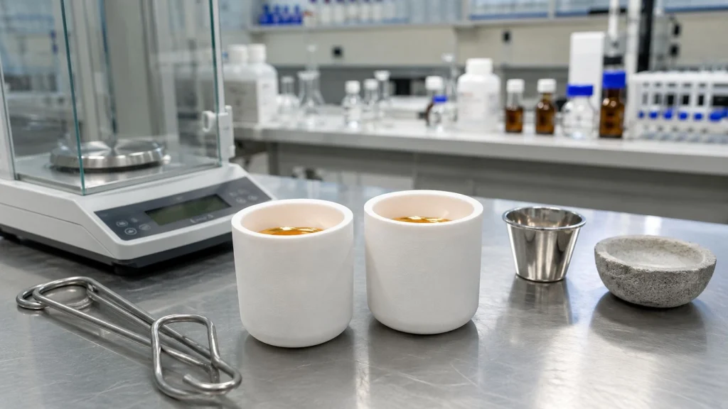 BN boron nitride crucible precious metal gold silver palladium recovery laboratory clean melting low contamination