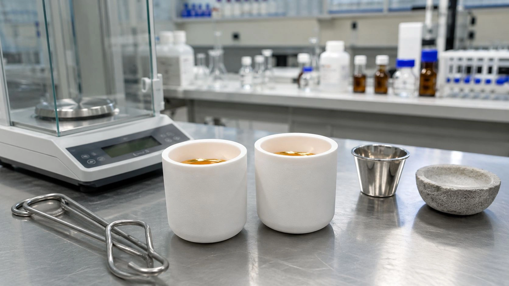 BN boron nitride crucible precious metal gold silver palladium recovery laboratory clean melting low contamination