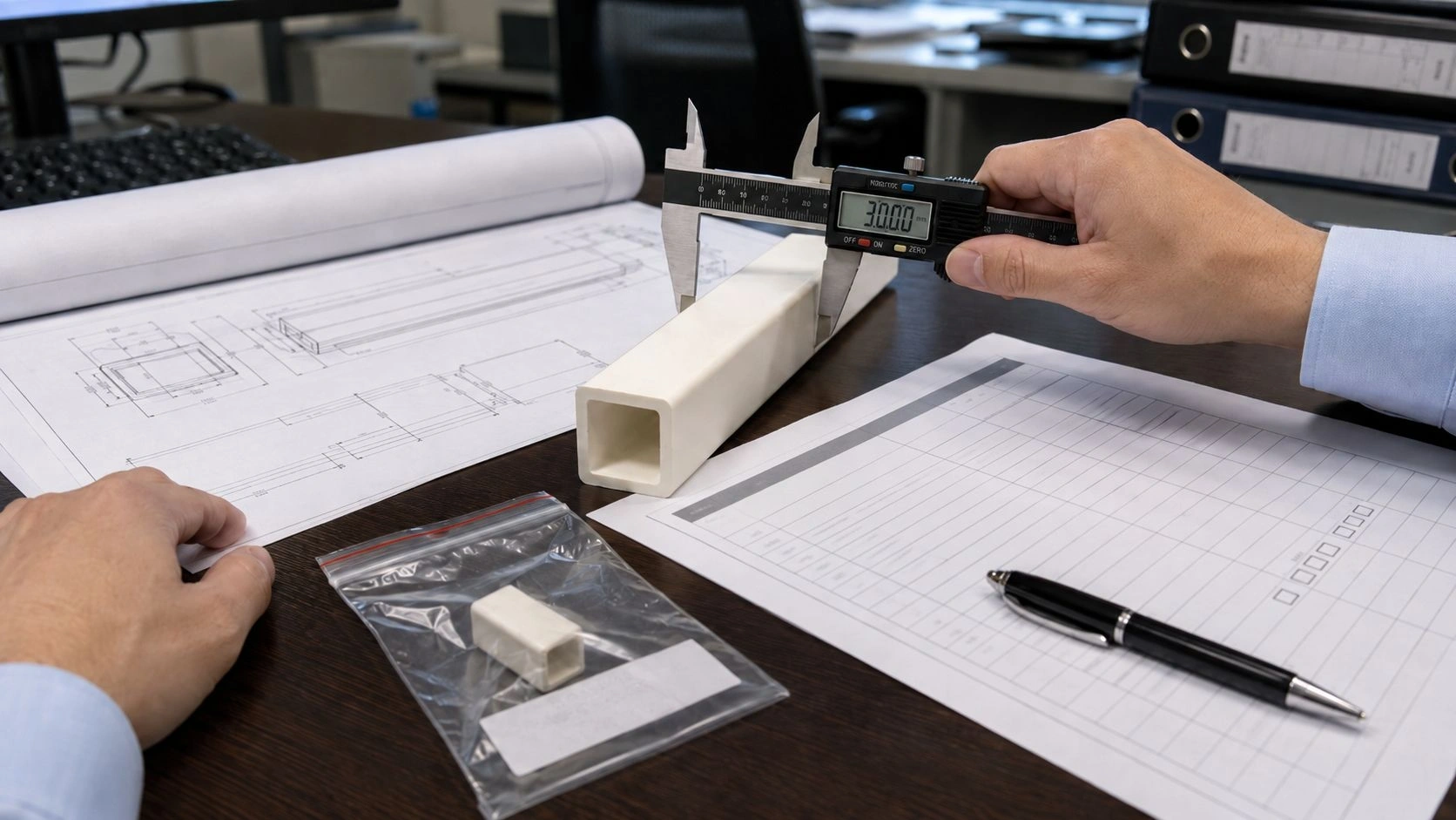Custom ceramic electrode tube RFQ measurement review with drawing and sample