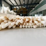 Long white alumina ceramic tubes bundled in the ADCERAX workshop