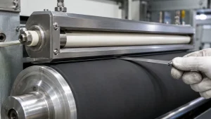 Replacement ceramic electrode tube installed in corona treater station for compatibility review