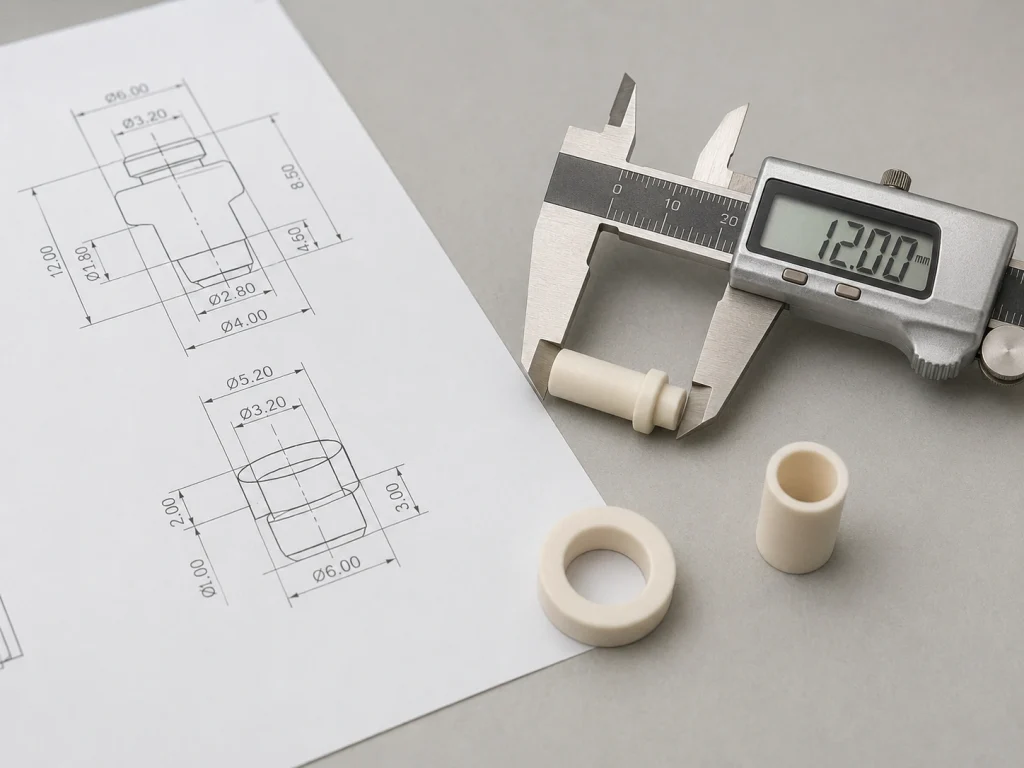 Custom zirconia ceramic RFQ – drawing and old part engineering review