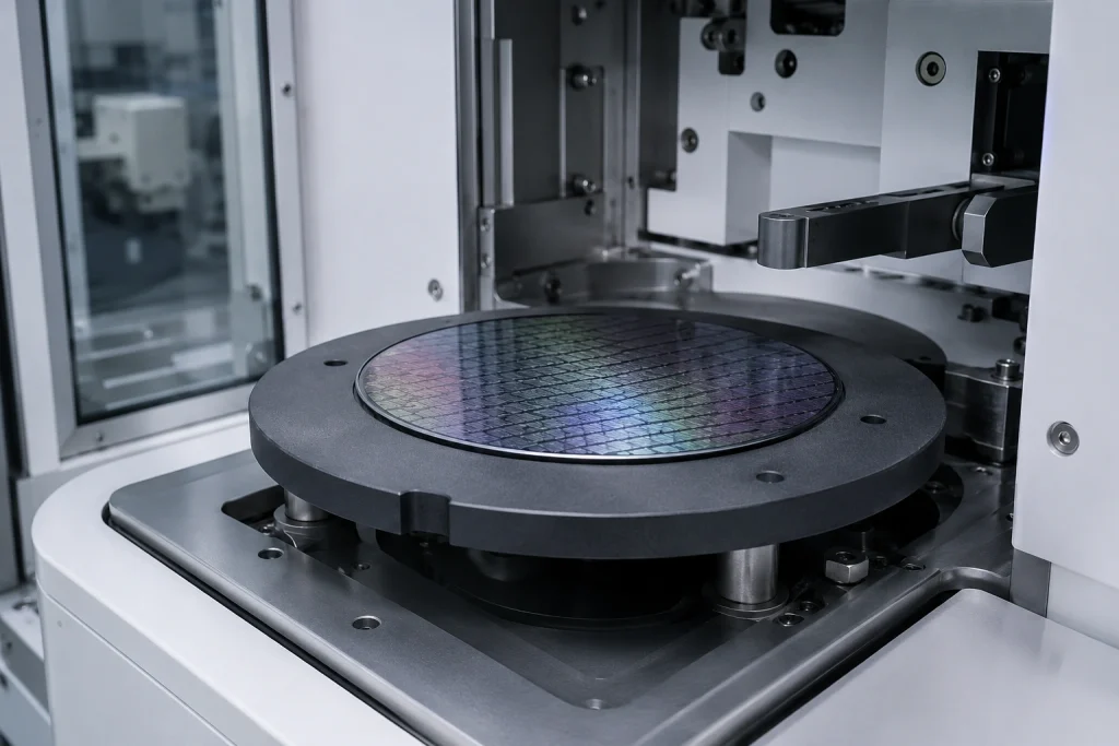 Silicon carbide susceptor plate supporting a wafer carrier in semiconductor equipment